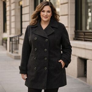 Venezia Coat Women's 18/20 Plus Size Double Breasted 100% Wool Winter Formal